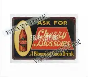 1930 CHERRY BLOSSOMS SODA pop soft drink metal tin sign old home kitchen signs