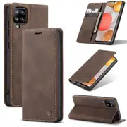 CaseMe Samsung Galaxy A42 5G Classic PU Leather Folio Case Cover A426 [Coffee]