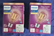Philips Amber LED 40W Equiv Dimmable Smart Wi-Fi Wireless Light Bulb 2 Pack