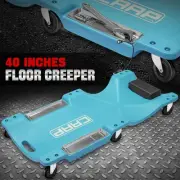 40" Mechanic Creeper LED Light Auto Repair Automotive Rolling Garage Sky Blue