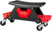 Mechanic Stool with Wheels Garage Rolling Creeper Seat and Tool Tray