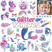 BUYUP Glitter Unicorn Temporary Tattoos for Kids - 95 Pcs, Waterproof, Ages 3+