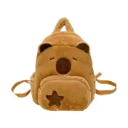 Kawaii Capybara Plush Backpack Women Versatile Cartoon Funny Capybara Crossbody