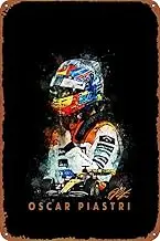 Oscar PIASTRI Professional Tin Poster- Ideal Wall Decor for Bars, Cafes, Offices, Restaurants, Homes, Gardens, Shops, Clubs - 12 X 8 Inches