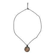 1pce Mandala Pendant Necklace Black Frame and Glass Front 2.5cm