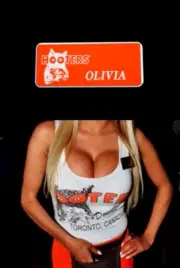 Hooters Uniform Olivia Name Tag Pin Back Dress Up Role Play Costume Accessory