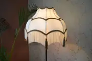 Lampshade scallop Ivory silk hand-stitched table lampshade floor lampshade