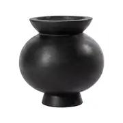 [James Lane] Ursula Concrete Round Vase Black - 21cm