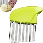 Crinkle Cutter | Stainless Steel Fry Cutter Crinkle - Handheld Vegetable Chopper & Pickle Slicer for Kitchen Cooking Salad Onion Fruit Vegetable