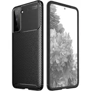 Galaxy S21+ Carbon Fibre Rugged Case - Black Ultra Slim, Anti-Stretch, Soft TPU Protective Shell Cover [MPPGEN0844]