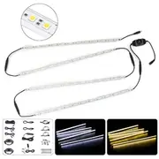 4PCS 50CM 5050SMD Waterproof LED Rigid Strip HardLight Connector Combo Kit for Outdoor Indoor DC12V 15219 PURE WHITE