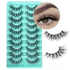 Mink Lashes Wispy Eyelashes 10 Pair Natural Fake Lash Pack Fluffy Lashes False