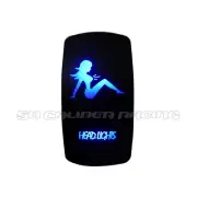 Head Lights Design On/Off Rocker Switch Waterproof Blue Illuminated 12V 24V ATV