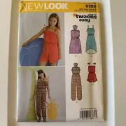 New Look 6389 SIZE 8-16 Tween Girls Summer Jumpsuit Dress Romper UNCUT