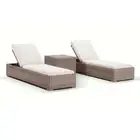 NEW Breeze Outdoor Wicker Sun Lounge Set with Side Table in Half Round Wicker