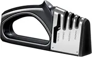 4 in 1 Knife Sharpener, Kitchen Kinfe & Scissors Sharpener, Multi-Function Diamond Tungsten Ceramic Quick Sharpener, Household Manual Sharpening Artifact, Kitchen Tools for Kinds of Knives (Black)