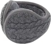 [Surblue] Unisex Warm Knit Earmuffs Ladies Cashmere Winter Pure Color Outdoor Fur Earwarmer, Adjustable Wrap