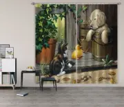 3D Dog Cat Pet A3571 Blockout Photo Curtain Fabric Window Kevin Walsh Amy