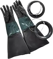 IOIUSKKU Professional Sandblasting Gloves with Clamp Hoop Reliable and Durable for Sandblasting Cabinet, XL