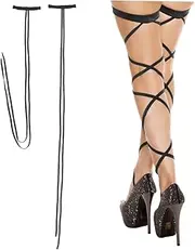 [TINEASUR] 1 Pair Cross Strappy Stockings Clothing Outfit Dance Club Wear Slip-Proof Stockings White Non-Slip