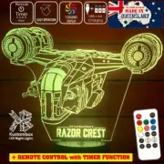 MANALORIAN RAZOR CREST 3D LED Battery USB Night Light 7 Colour Changing Lamp