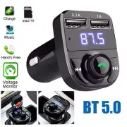 Car Charger Wireless Bluetooth FM Transmitter Hands-Free Calling Radio Receiver
