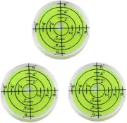 3Pcs Circular Bubble Level Bullseye Degree Marked Surface round Spirit Levels M