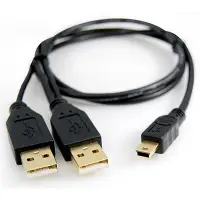 在飛比找Yahoo奇摩購物中心優惠-Cable USB2.0高速傳輸線2A(2公Y型線)-Min