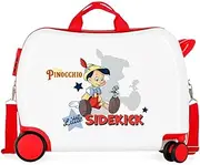 [Disney] Pinocchio Children's Suitcase White 50x39x20cm Rigid ABS Combination Closure Side 34L 1.8 kg 4 Wheels, White, Suitcases Sliding