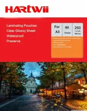 60 Sheets A3 Thermal Laminator Pouches Film 250 Micron(125x2) - Hartwii