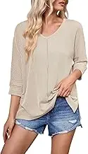Cotton Long Sleeve Plus Size Sleeve Shirts V Neck Tunic Tops Summer Loose Tees Blouses T Shirts Short Sleeve for Women