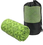 Yoga Towel Sweat Absorbent Non-slip Yoga Towel Quick-drying Yoga Mat Hot Mat Cloth Breathable Yoga Mat Towel with Mesh Carrying Bag for Bikram, Pilates, Gym Workout