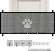 Mesh Dog Gate, Breathable Pet Barrier, 110x78cm/43.31x30.71 Inches Detachable Screen Fence, Lightweight Safety Guard, Black, 1 Pack, for Indoor Stairs, Outdoor Patios, Doorways