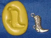 Cowboy Boot Charm Silicone Push Mold #934 For Jewerly Craft Resin Clay Candy