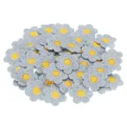 Sew on Patches for Clothes, 64 Pack Flower Patch Embroidered Appliques, Gray