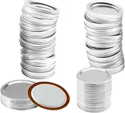 48PCS Canning Lids and Bands for Regular Mouth 70mm Jar Rings Split pe Leak Proof Metal Mason Jar Lids Multicolor 48pcs