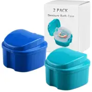 Denture Bath Box Cup, Complete Clean Care for Dentures, Clear Braces, Mouth Guar