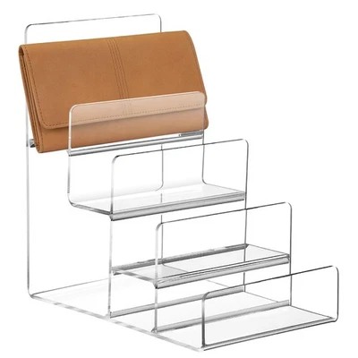 Acrylic Display Rack Wallet Holder Clear Riser Stand Shelf Retail