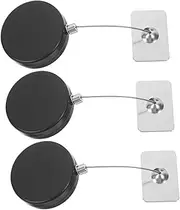 HOMSFOU 3pcs Retractable Cable Locks with Leash Security Tether for Theft Protection Versatile Wire Rope for Travel and Everyday Use