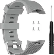 Band intended for Garmin Swim 2 Watch Band, Soft Silicone Replacement Strap Wristband intended for Swim 2 intended for Garmin Swimming Smartwatch (Gray)