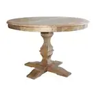 French Provincial Natural OAK Extendable Round Pedestal Dining Table