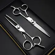 Hair Cutting Scissors, 6inch Professional 440c Steel Scissor Silver Cutting Barber Haircut thinning Shears Hairdresser Scissors