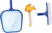 CIMAXIC Telescopic Net for Pool Cleaning 2-in-1 Leaf Scoop Wall Brush Pond Cleaning Net Extendable Pole Lightweight Suitable for Swimming Pools Fountains