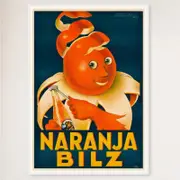 Galrie Naranja Bilz Orange Juice Vintage Poster by Achille Mauzan Retro Wall Art Décor, White Frame, A3 30 x 42cm (12 x 16inch)