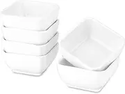 DELLING Ultra-Strong 3 Oz Ceramic Dip Bowls Set, White Dipping Sauce Bowls/Dishes for Tomato Sauce, Soy, BBQ and other Party Dinner - Set of 6