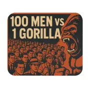 Bold Graphic Mouse Pad - 100 Men vs 1 Gorilla, Office Decor, Gamer Gift, [...]