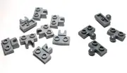 Lego - Lot of 12 - Grey / Gray, Plate Special 1 x 2 5.9mm Side Cup, Towball