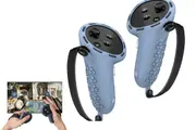 2pcs Controller Grips Protector Cover VR Touch Protector Accessories Compatible with Meta Quest 3-Blue