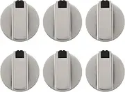 Hacbop Stoves Cooker Knobs,Oven Knob 6pcs,Zinc Alloy 6mm Universal Silver Gas Stove Control Knobs Adaptors Oven Rotary Switch Cooking Surface Control Locks