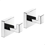 UMIRIO Chrome Wall Hooks for Hanging Bathroom Towel Shower Hook Holder Robe Coat Hook Bathrobe Sponges Wall Hand Towel Hanger Modern Hook Bathroom Accessories Square SUS304 Stainless Steel, Wall Mount